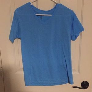 neon blue shirt